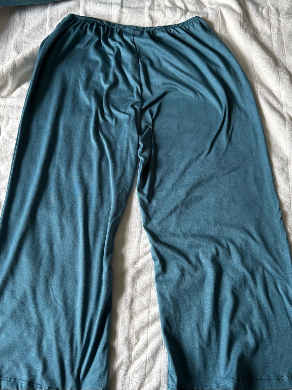 Teal Wide-Leg Cropped Barrel Pants